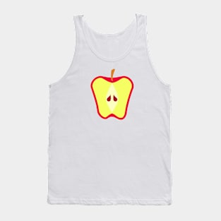 Red Apple Fruit Halved Tank Top